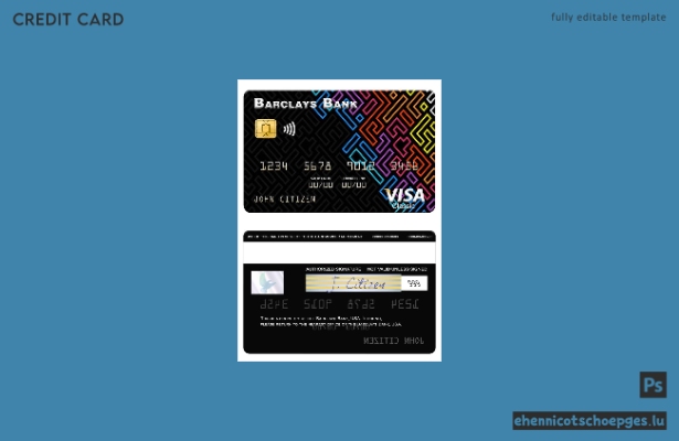 USA Barclays Bank Visa-Kartenbeispielvorschau